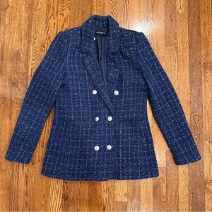 Generation Love Women's Blue Tweed Jacket Size Medium